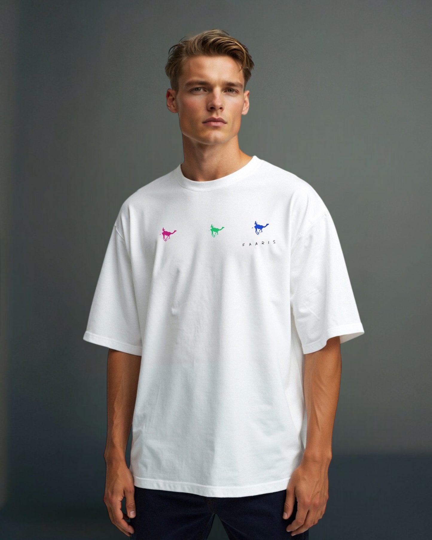 Faaris T-Shirt: Three Camel Design – A Touch of Desert on Your Chest!